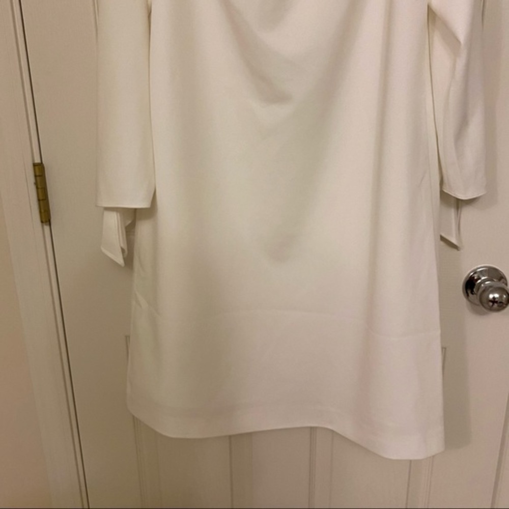 Tibi Structured Crepe Off-the-Shoulder Dress Ivory - Picture 11 of 12